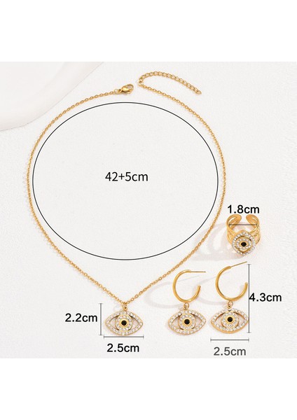 YUANYING-4822 Altın Kakmalı Zirkon Nazarlık Takı Seti (Yurt Dışından) modelleri