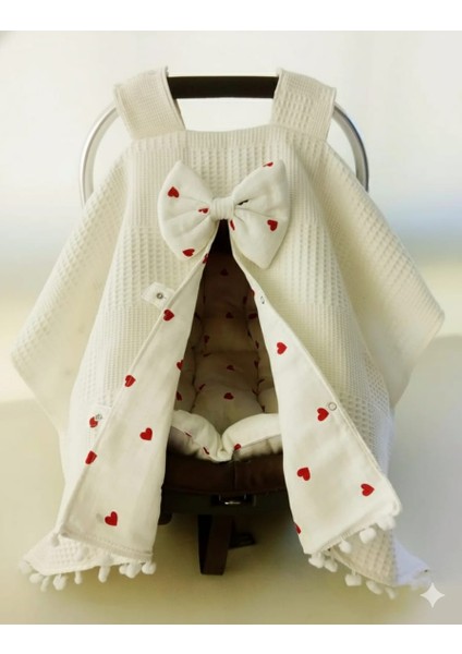 Pamuk Muslin Puset Örtüsü ve Puset Minderi 2 Parça ( Puset Çarşafı Dahil Değildir )