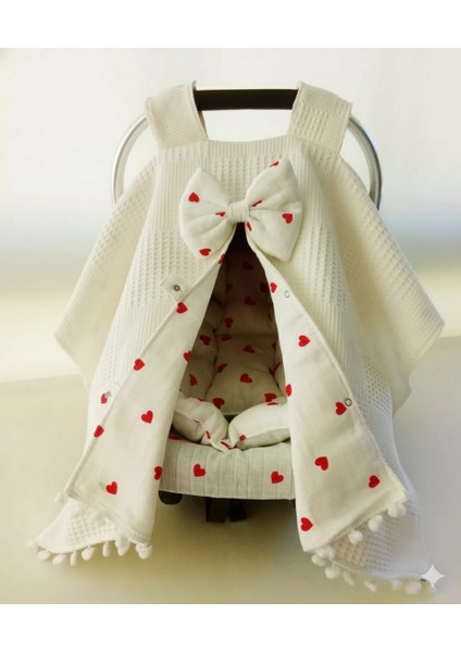 Pamuk Puset Örtüsü Puset Minderi Puset Çarşafı 3 Parça