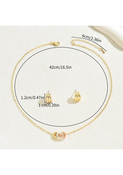 YUANYING-5555 Altın Yüzük Kolye Takı Seti (Yurt Dışından) modelleri