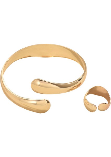 YUANYING-0042 Altın Cilalı Ark Tasarım Takı Seti (Yurt Dışından)