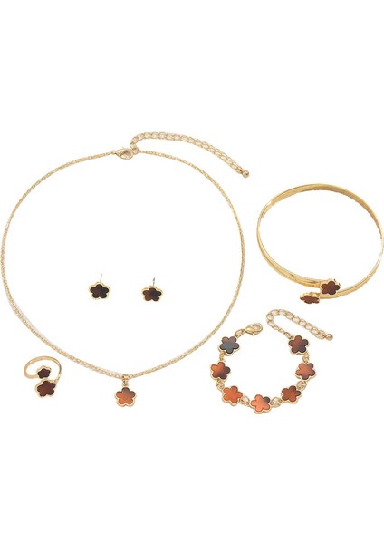 YUANYING-5439 Altın Yonca Takı Seti (Yurt Dışından)