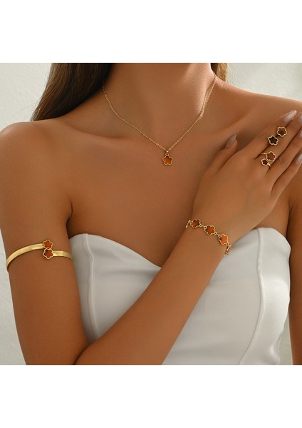 YUANYING-5439 Altın Yonca Takı Seti (Yurt Dışından) fiyatları