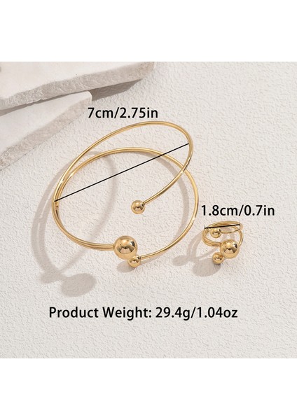 YUANYING-5618 Altın Geometrik Çizgili Takı Seti (Yurt Dışından) fiyatları