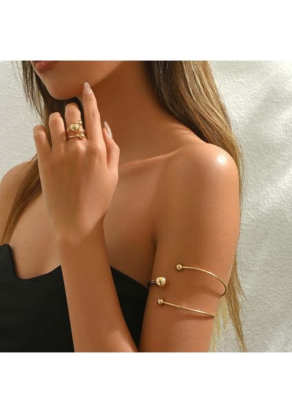 YUANYING-5618 Altın Geometrik Çizgili Takı Seti (Yurt Dışından) modelleri