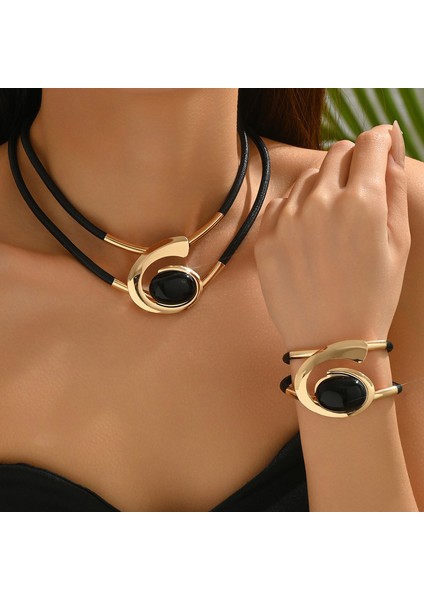 YUANYING-70280 Siyah Kakmalı Yapay Taş Tasarımlı Takı Seti (Yurt Dışından) fiyatları