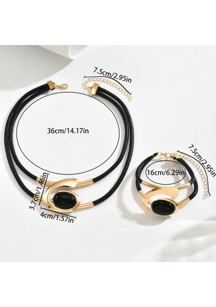 YUANYING-70280 Siyah Kakmalı Yapay Taş Tasarımlı Takı Seti (Yurt Dışından) modelleri