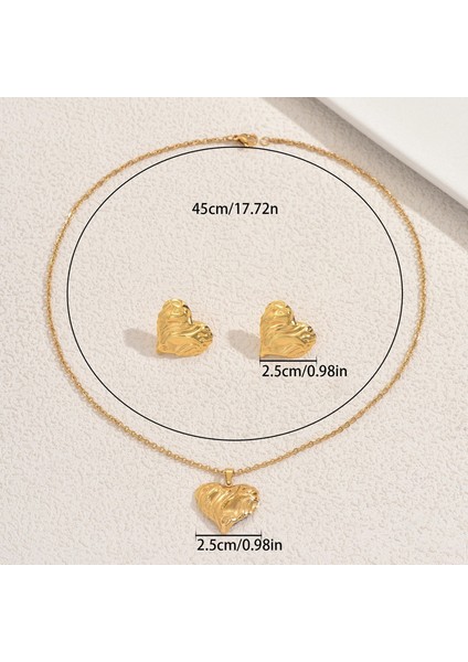 YUANYING-0052 Altın Pileli Aşk Tasarımlı Takı Seti (Yurt Dışından) modelleri
