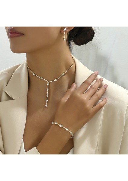 YUANYING-5146 Altın Kakma Zirkon Taşlı Takı Seti (Yurt Dışından) fiyatları