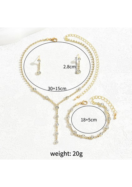 YUANYING-5146 Altın Kakma Zirkon Taşlı Takı Seti (Yurt Dışından) modelleri