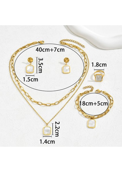 YUANYING-5142 Altın Çift Katmanlı Deniz Kabuğu Takı Seti (Yurt Dışından) modelleri