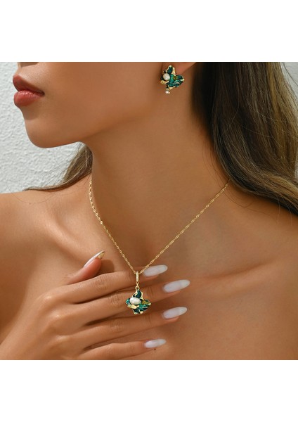 YUANYING-5578 Altın Geometrik Işlemeli Inci Takı Seti (Yurt Dışından) fiyatları