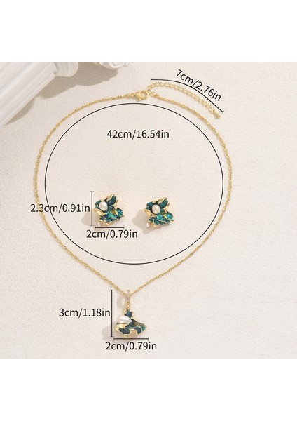 YUANYING-5578 Altın Geometrik Işlemeli Inci Takı Seti (Yurt Dışından) modelleri