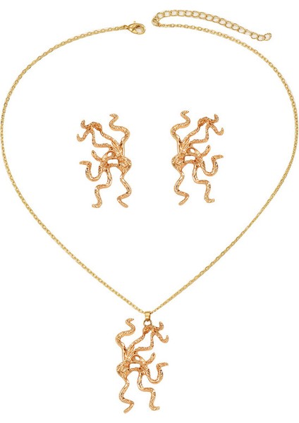 YUANYING-4879 Altın Mercan Yosun Şekilli Takı Seti (Yurt Dışından)