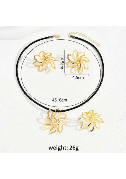 YUANYING-5154 Altın Dönen Çiçek Desenli Takı Seti (Yurt Dışından) modelleri
