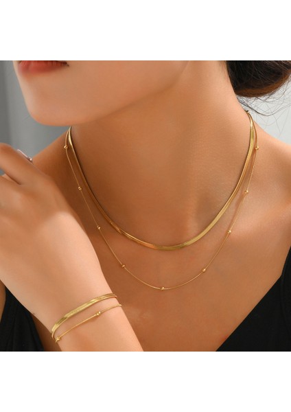 YUANYING-4772 Altın Amerikan Çok Katmanlı Tasarım Takı Seti (Yurt Dışından) fiyatları