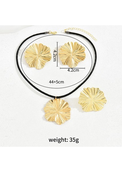 YUANYING-5157 Altın Pileli Çiçek Desenli Takı Seti (Yurt Dışından) modelleri