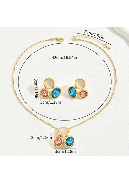 YUANYING-5416-1 Renkli Yapay Taşlı Kakma Takı Seti (Yurt Dışından) modelleri