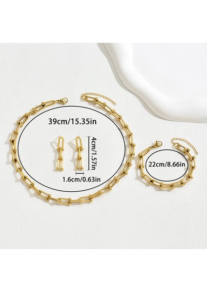 YUANYING-024 Altın U Şeklinde At Nalı Tokalı Takı Seti (Yurt Dışından) fiyatları