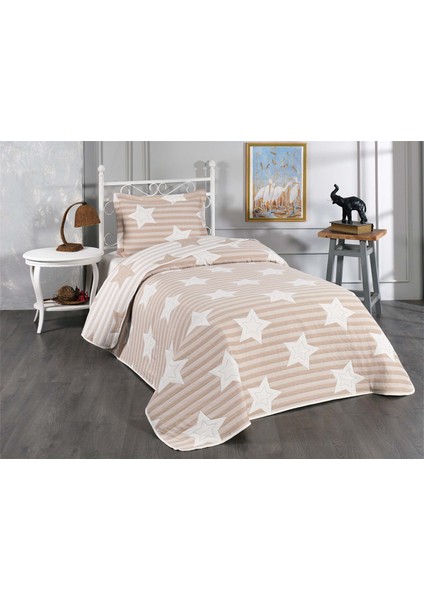 Star Tek Kişilik Yatak Örtüsü Bej fiyatları