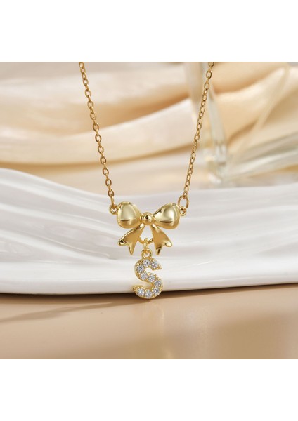 Yeni Bakır Kaplama Mikro-Set Zirkon Metin Tasarımı Moda Basit ve Çok Yönlü Kolye Ucu Kolye (Yurt Dışından)