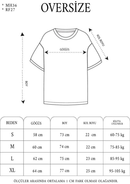 Unisex Bisiklet Yaka Baskılı Double Oversize T-Shirt - Beyaz modelleri