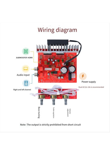 DX-618 Audio Subwoofer Stereo Amplifikatör Kart 2.1 Kanal 60WX3 DC12-18V Güç Kablosu Modülü (Yurt Dışından) fiyatları