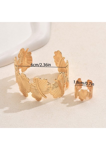 YUANYING-7731 Altın Yaprak Tasarım Takı Seti (Yurt Dışından) modelleri