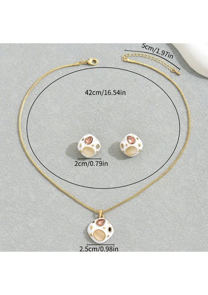 YUANYING-5418-3 Altın Kakmalı Yapay Taş Takı Seti (Yurt Dışından) modelleri