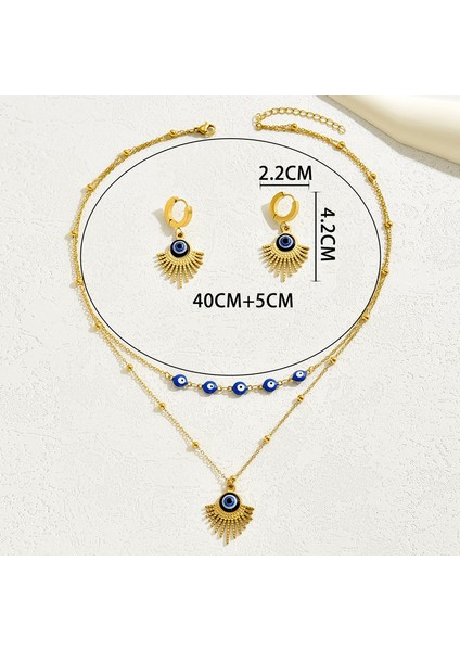 YUANYING-4944 Altın Şeytan Gözü Tasarım Takı Seti (Yurt Dışından) fiyatları