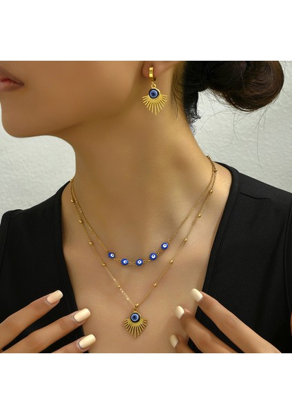 YUANYING-4944 Altın Şeytan Gözü Tasarım Takı Seti (Yurt Dışından) modelleri