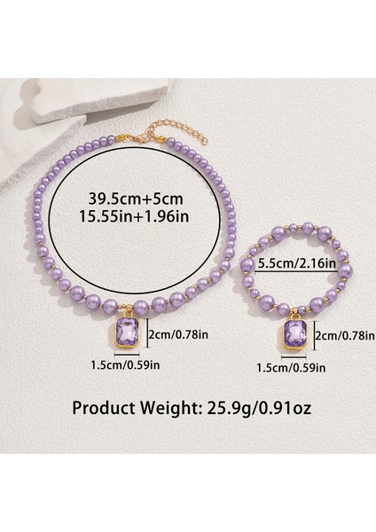 YUANYING-5620 Mor Inci Işlemeli Yapay Taş Takı Seti (Yurt Dışından) modelleri