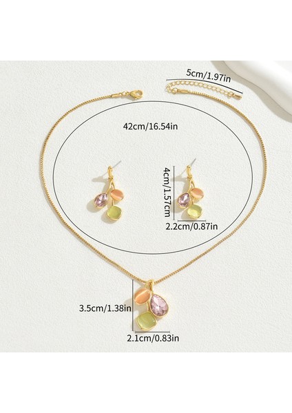 YUANYING-5407-9 Altın Çok Yönlü Yapay Taş Takı Seti (Yurt Dışından) modelleri