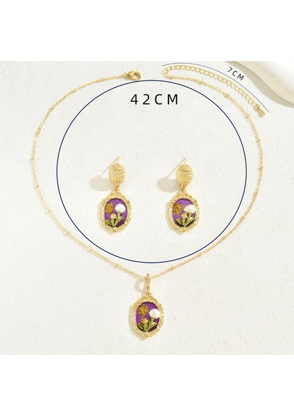 YUANYING-5561 Altın Barok Çiçek Desenli Takı Seti (Yurt Dışından) modelleri