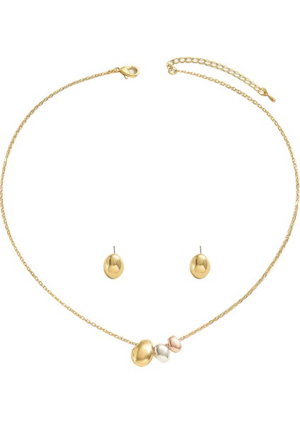 YUANYING-5551 Altın Sade Tasarım Takı Seti (Yurt Dışından)