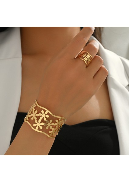 YUANYING-7810 Altın Çiçek Desenli Takı Seti (Yurt Dışından) fiyatları