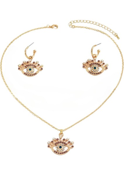 YUANYING-5126 Altın Nazar Kolye Takı Seti (Yurt Dışından)