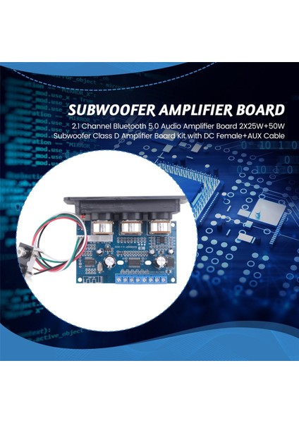 2.1 Kanal Bluetooth 5.0 Ses Amplifikatör Kartı 2X25W+50W Subwoofer Sınıf D Dc Dişi+Aux Kablosu ile Amplifikatör Kartı Kiti (Yurt Dışından) fırsatları