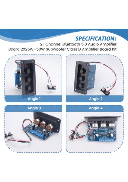 2.1 Kanal Bluetooth 5.0 Ses Amplifikatör Kartı 2X25W+50W Subwoofer Sınıf D Dc Dişi+Aux Kablosu ile Amplifikatör Kartı Kiti (Yurt Dışından) indirimleri