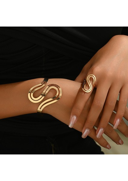 YUANYING-0044 Altın Çift Katmanlı Parlak Açılabilir Ayarlanabilir Takı Seti (Yurt Dışından) fiyatları