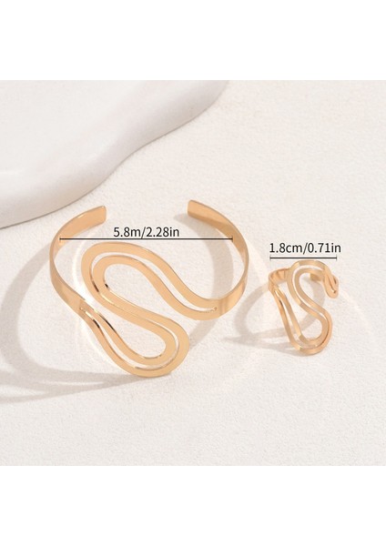 YUANYING-0044 Altın Çift Katmanlı Parlak Açılabilir Ayarlanabilir Takı Seti (Yurt Dışından) modelleri