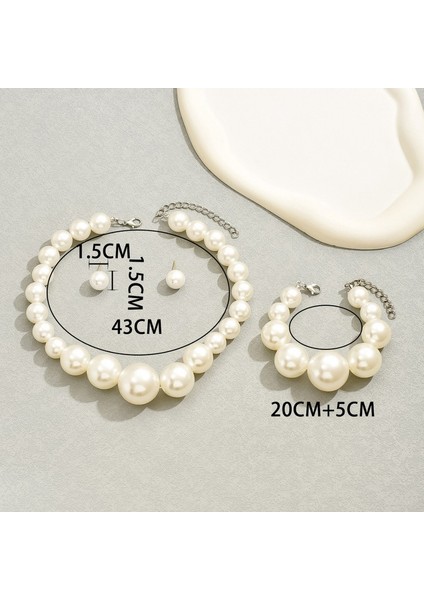 YUANYING-4963 Beyaz Uyumlu Inci Takı Seti (Yurt Dışından) modelleri