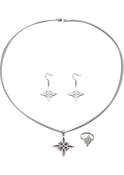 YUANYING-5434 Gümüş Hip-Hop Tarzı Takı Seti (Yurt Dışından)