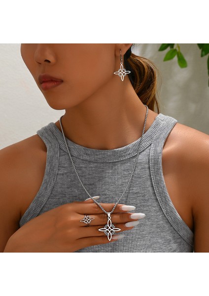 YUANYING-5434 Gümüş Hip-Hop Tarzı Takı Seti (Yurt Dışından) fiyatları