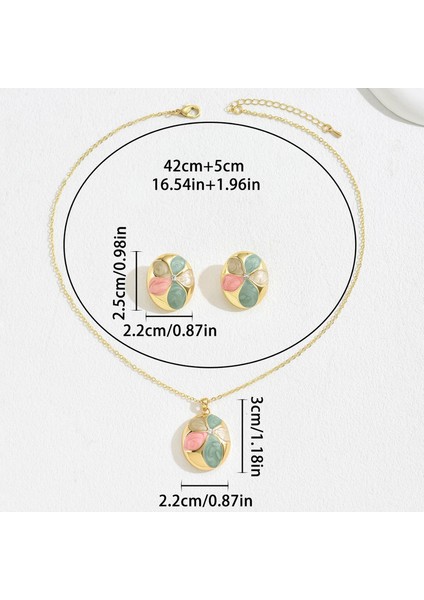 YUANYING-5416-11 Altın Çok Yönlü Renkli Çiçek Takı Seti (Yurt Dışından) modelleri