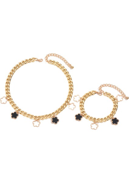 YUANYING-5429-1 Altın Işlemeli Çiçek Takı Seti (Yurt Dışından)