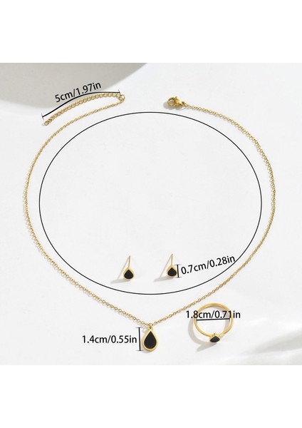 YUANYING-5706 Altın Geometrik Damla Şekilli Takı Seti (Yurt Dışından) modelleri