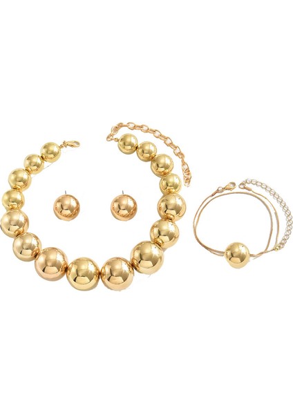 YUANYING-0036 Altın Avrupa ve Amerikan Tarzı Küresel Tasarım Takı Seti (Yurt Dışından)