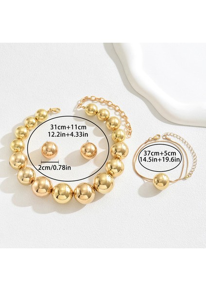 YUANYING-0036 Altın Avrupa ve Amerikan Tarzı Küresel Tasarım Takı Seti (Yurt Dışından) modelleri