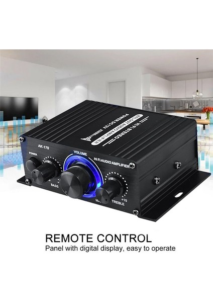 AK-170 Ses Güç Amplifikatörü Kablosuz Hıfı Stereo Ses Güç Amplifikatörü 200W+200W Rca Giriş Ev Araba Amplifikatörü (Yurt Dışından) fırsatları